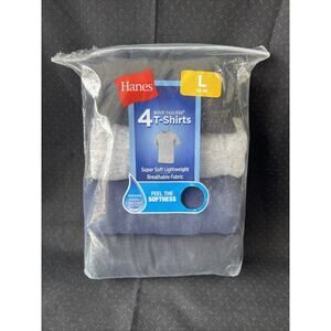 Hanes Tagless T-Shirt 4-pack Boy’s Large Soft Breathable NWOT